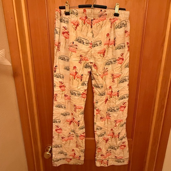 Nick Nora Vintage Flamingo Airstream Flannel Pajamas Set M - Picture 7 of 10